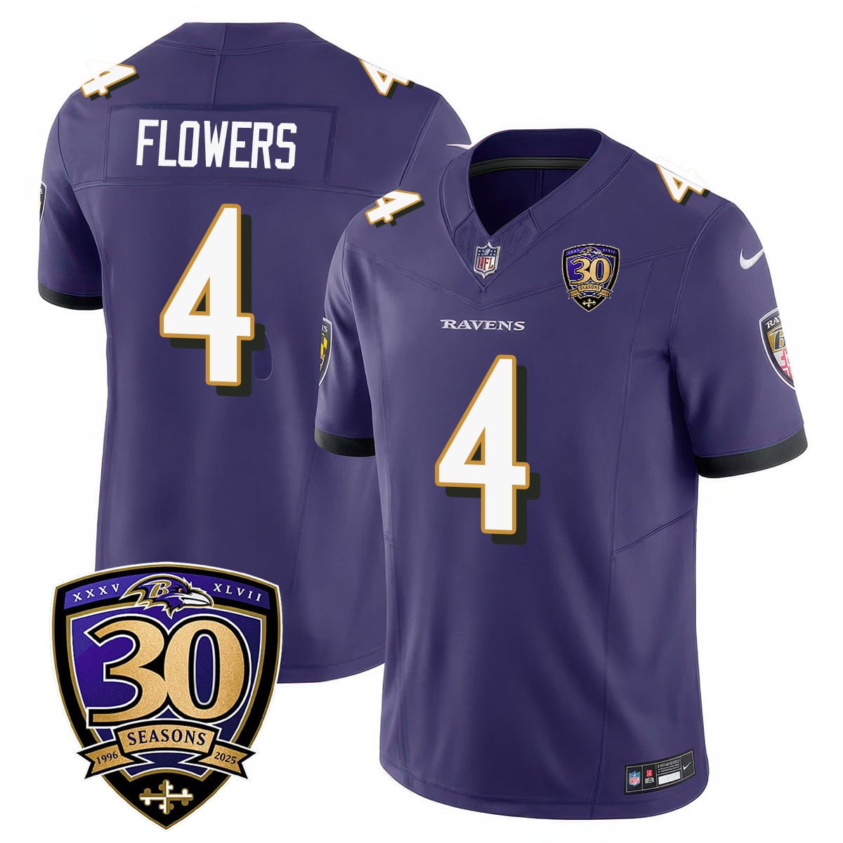 Men's Baltimore Ravens Limited 30th Season Jersey - All Stitched