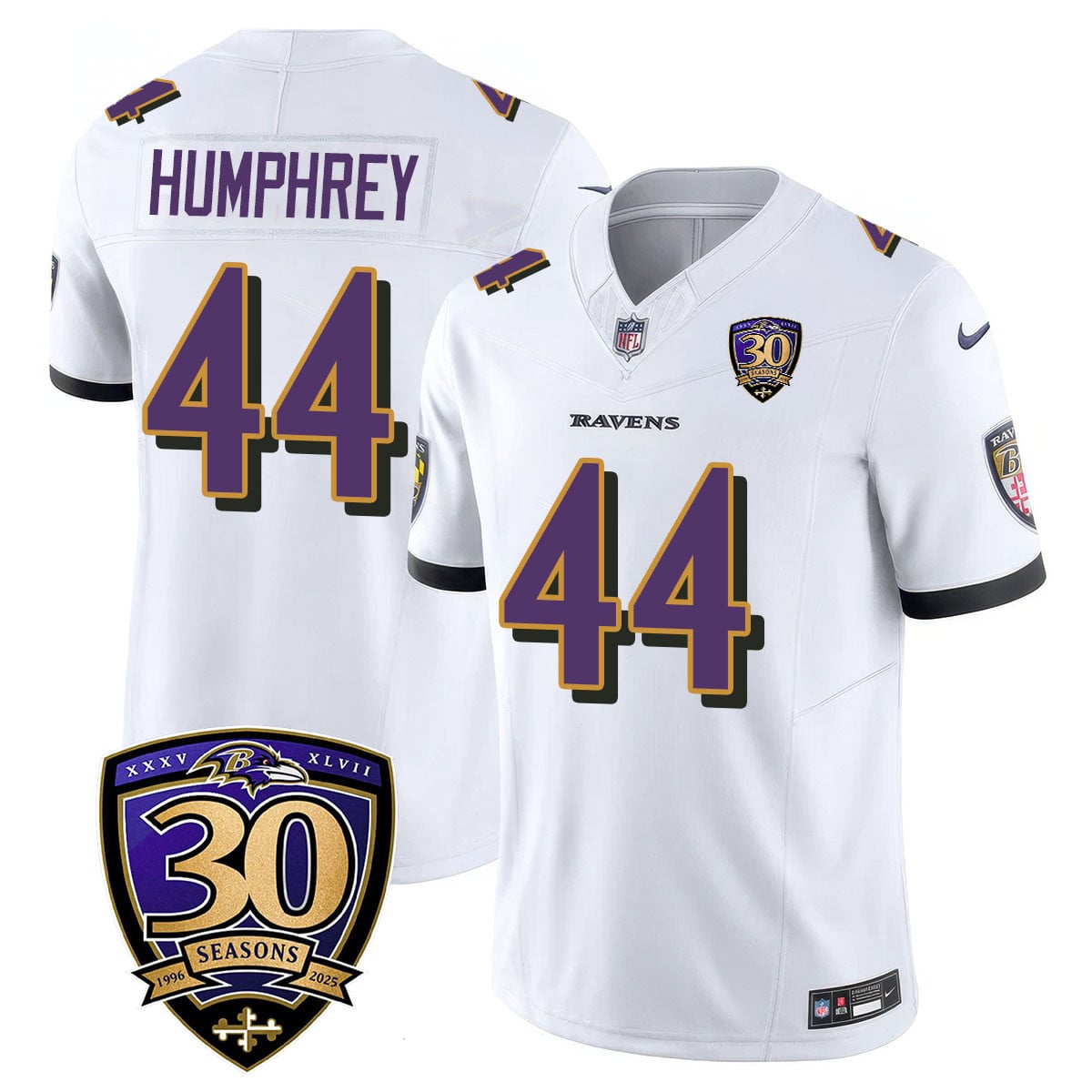 Men's Baltimore Ravens Limited 30th Season Jersey - All Stitched