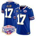 Men's Bills 2024 AFC East Division Champions Gold Trim Vapor Limited Jersey - All Stitched