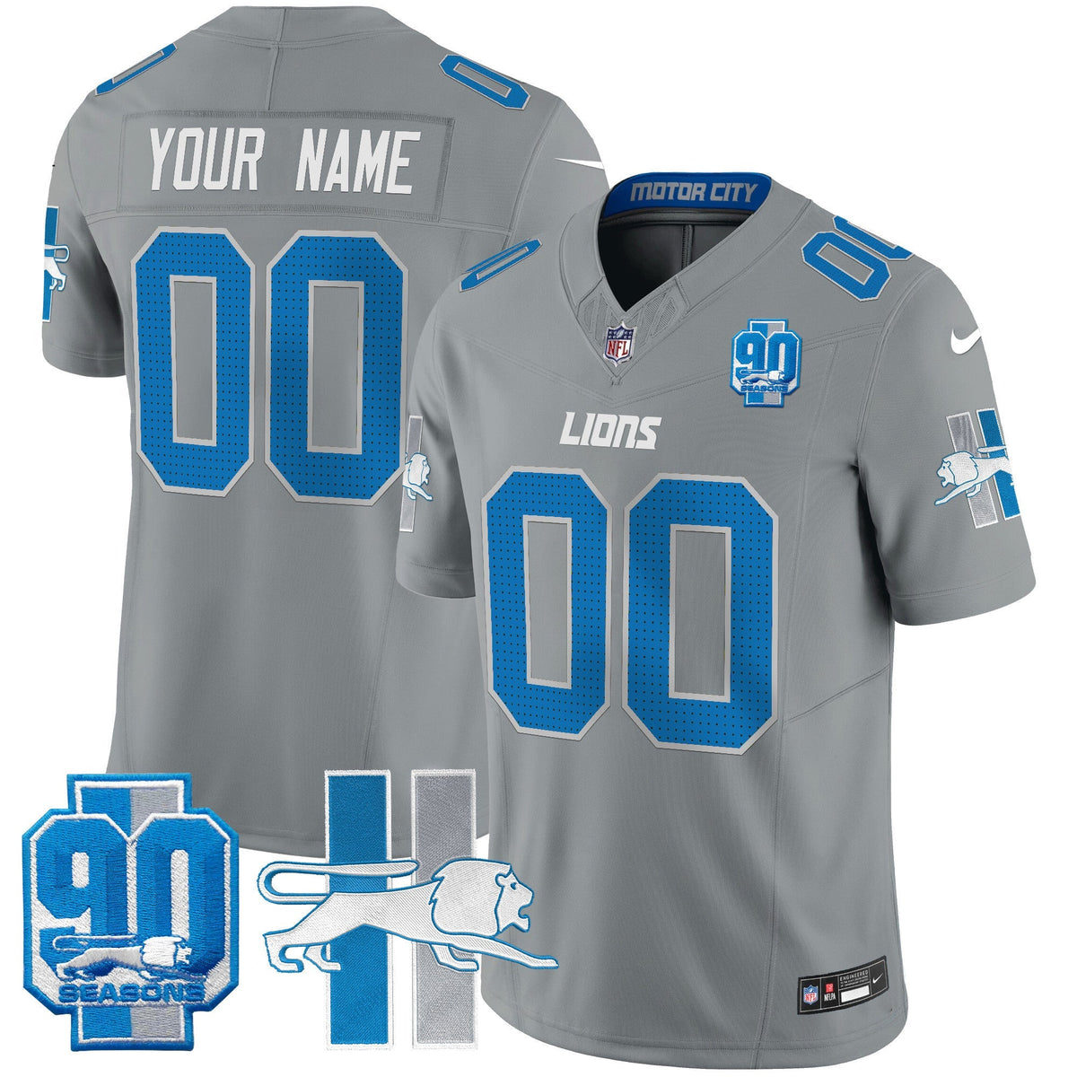Detroit Lion 1946 Throwback Vapor Limited Custom Jersey - All Stitched