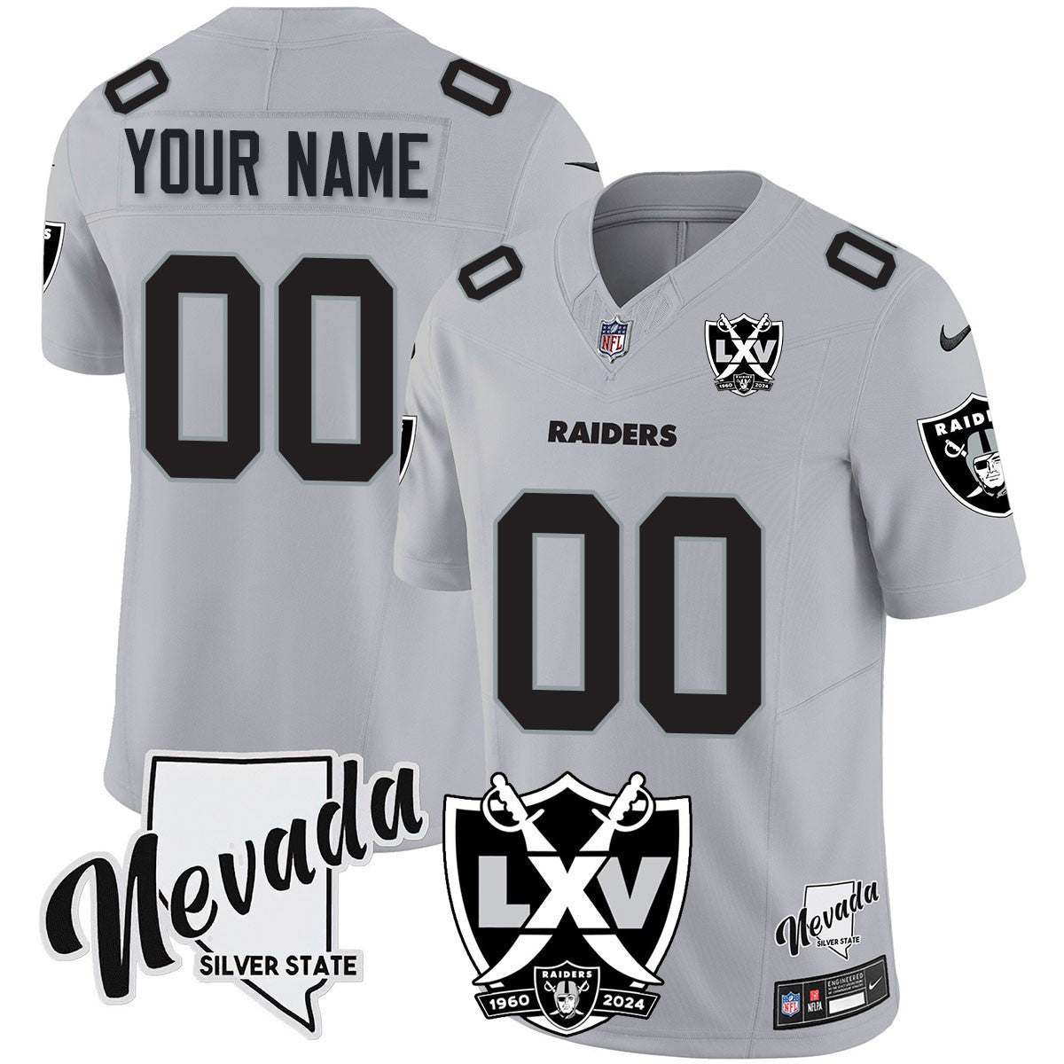 Raiders 2025 Vapor Limited Custom Jersey - 65th Anniversary - All Stitched